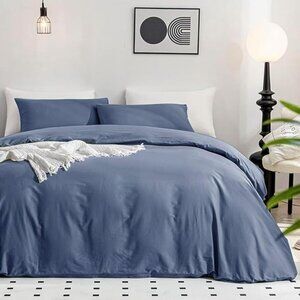 JELLYMONI Cotton Blue Duvet Cover Twin Size - 100% Washed Cotton -New in Bag